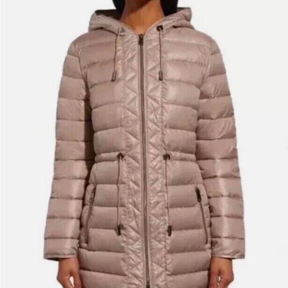 New Kenneth Cole Ladies' Puffer Quilted Anorak Jacket Coat, Brown - Picture 1 of 4
